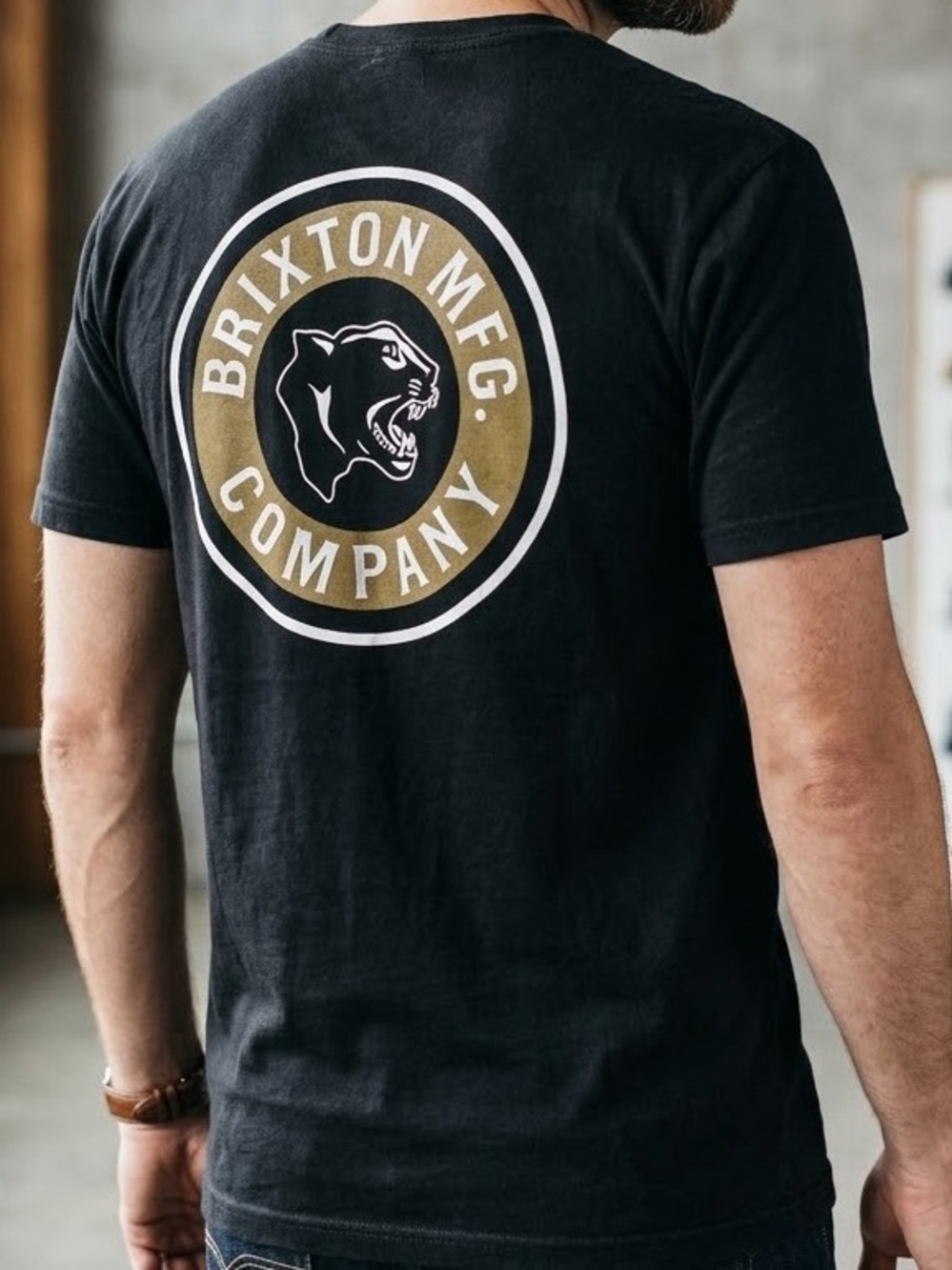NWOT Brixton Forte T Shirt Panther Graphic Black Size Large